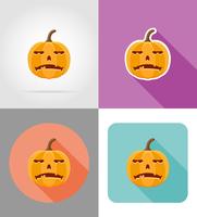 Halloween pompoen plat pictogrammen vector illustratie