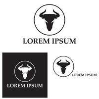 stier hoorn logo en symbool sjabloon pictogrammen app vector