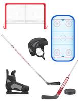 set van hockey apparatuur vectorillustratie vector