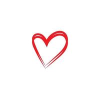 handgetekende harten. ontwerpelementen voor valentijnsdag. vector