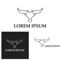 stier hoorn logo en symbool sjabloon pictogrammen app vector