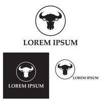 stier hoorn logo en symbool sjabloon pictogrammen app vector