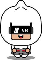 vector stripfiguur schattig dimsum voedsel mascotte kostuum spelen virtual reality game