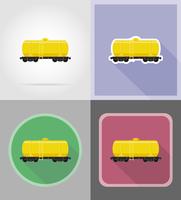 spoorwagon voor levering en transport van brandstof plat pictogrammen vector illustratie