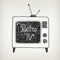 vector hand getrokken doodle retro tv geïsoleerd