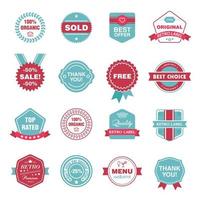 vector set retro labels, stickers, badges