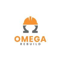 omega rebuild logo ontwerp concept vector sjabloon