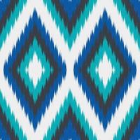 abstracte naadloze patroon tribal art ikat ogee in traditionele klassieke blauwe witte kleuren. vector