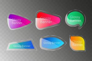 verzameling glanzende banners vector