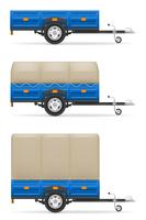 stel pictogrammen car trailer voor het vervoer van goederen vectorillustratie vector