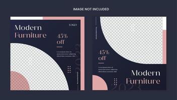 luxe funiture social media post design, luxe interieur design aanbieding post premium vector