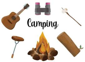 handgetekende aquarel camping vector