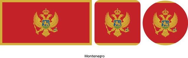 vlag van montenegro, vectorillustratie vector