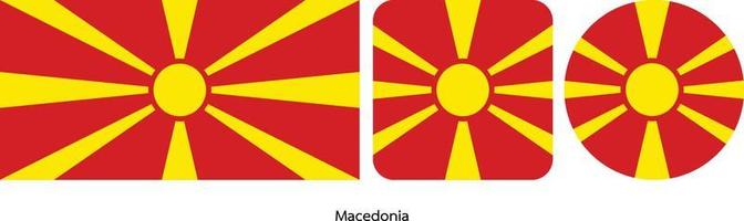 vlag van macedonië, vectorillustratie vector