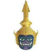 thai khon mask virunjambang koning der reuzen uit ramakien story vector