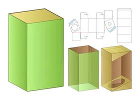 doos verpakking gestanst sjabloonontwerp. 3D-model vector