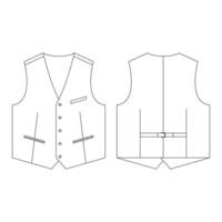 sjabloon pak gilet gespoten voorzakken vector illustratie plat ontwerp omtrek kleding