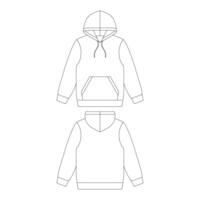 sjabloon hoodie vector illustratie platte schets ontwerp schets