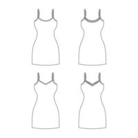sjabloon vrouwen tank top illustratie plat ontwerp schets sjabloon kleding collectie vector