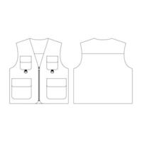 sjabloon vest vector illustratie plat ontwerp overzicht kleding collectie