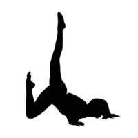 yoga silhouet vectorillustratie zwart en wit vector