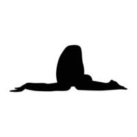 yoga silhouet vectorillustratie zwart en wit vector