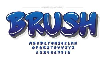 blauwe borstel cartoon graffiti typografie vector