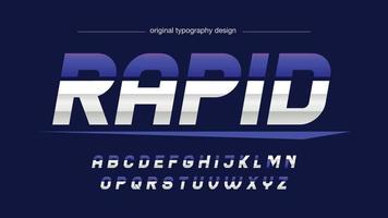 zilver en blauw gesneden futuristische typografie vector