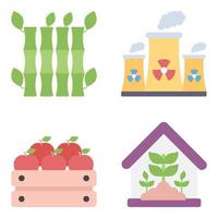 natuur plat pictogrammen set vector