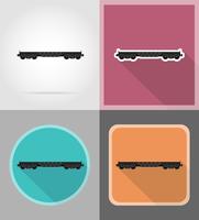 treinwagon trein plat pictogrammen vector illustratie