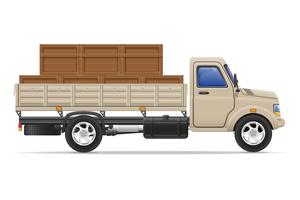 lading vrachtwagen levering en transport goederen concept vectorillustratie vector
