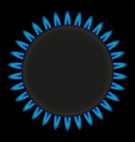 brandende gas ring kachel vectorillustratie vector