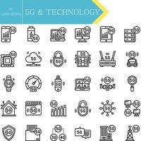 5g technologie iconen vector