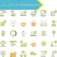 5g technologie iconen vector