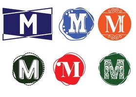 m brief logo en pictogram ontwerpsjabloon vector