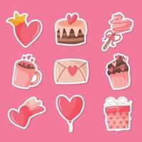 set valentijnsdag sticker vector