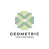 geometrische lijn logo. geelachtig groene futuristische lijnvorm, pictogram, vectorillustratie vector