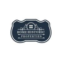 historisch huis logo en badge ontwerp sjabloon instellen vectorillustratie. goed voor de belichaming van bakkerijen en cafés. retro typografie-elementen en silhouetten. vector