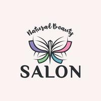 stock illustratie van kleurrijke abstracte vlinder logo sjabloon, handgetekende lijnstijl, vlinder logo voor salon company vector