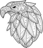 adelaar vogel hoofd zentangle gestileerde doodle vector