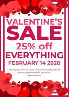 Valentijnsdag verkoop achtergrond met papieren harten vector