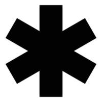 medisch symbool nood teken ster van leven service concept pictogram zwarte kleur vector illustratie vlakke stijl afbeelding