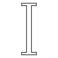 iota Grieks symbool hoofdletter hoofdletters lettertype pictogram overzicht zwarte kleur vector illustratie vlakke stijl afbeelding