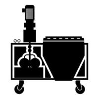 gips station muur decoratie machine oplossing mengen pictogram zwarte kleur vector illustratie vlakke stijl afbeelding