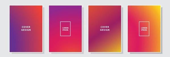 veelkleurige luxe moderne cover set sjabloon collectie ontwerp vector, gradatie stijl met violette kleur vector