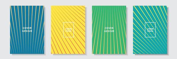kleurrijke moderne voorbladsjabloon elegante lijnstijl, set collectie ontwerp vector