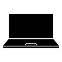 laptop pictogram zwarte kleur vector illustratie vlakke stijl afbeelding