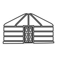 yurt van nomaden draagbare frame woning met deur Mongoolse tent die betrekking hebben op gebouw pictogram overzicht zwarte kleur vector illustratie vlakke stijl afbeelding