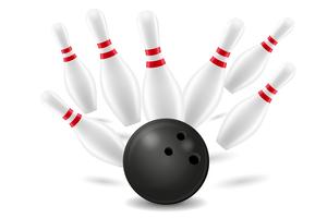 bowling bal en pin vectorillustratie vector