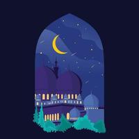 de nacht van de maand ramadan vector
